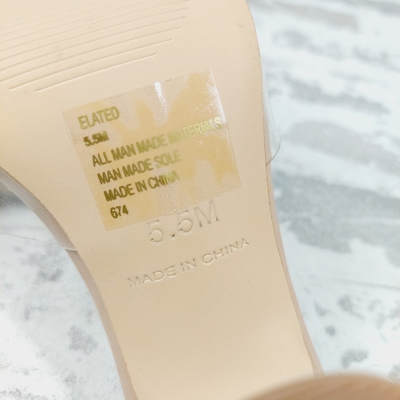 New Steve Madden Elated  Square Toe Clear Slip On Slide Sandals D172 - Picture 10 of 11